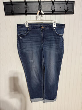 Riders by Lee Indigo Women's 14M Fringe Cuff Boyfriend Jeans